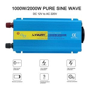 2000W pure sine wave inverter with 24v to 220v 2000W Power Inverter 12VDC, 24VDC or 48VDC to 110VAC or 120VAC or 220VAC or 230VAC or 240VAC DC TO AC Pure Sine Wave Inverter