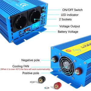 1500w 3000w power inverter with eu socket (12v 24v) to 220v 230v 1500W 3000W Power Inverter 12VDC, 24VDC or 48VDC to 110VAC or 120VAC or 220VAC or 230VAC or 240VAC DC TO AC Pure Sine Wave Inverter for Europe