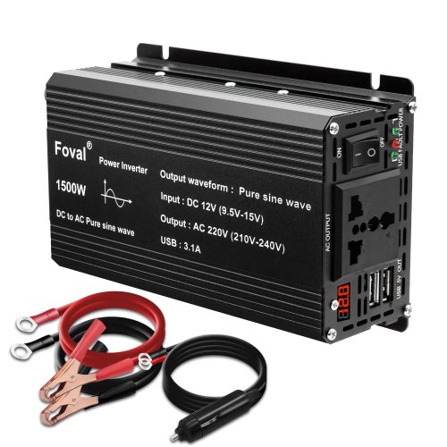 1500W Pure Sine Wave Inverter | DC 12V To AC 220V – 230V 50Hz / 60Hz