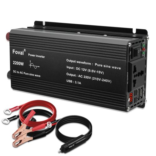 2200W Pure Sine Wave Solar Power Inverter | DC 12V To AC 220V – 230V 50Hz / 60Hz