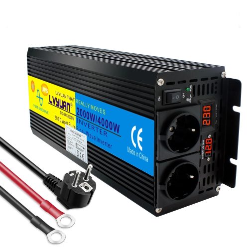 4000W Pure Sine Wave Inverter With UPS Battery Charger | DC 12V / 24V To AC 220V – 230V 50Hz EU