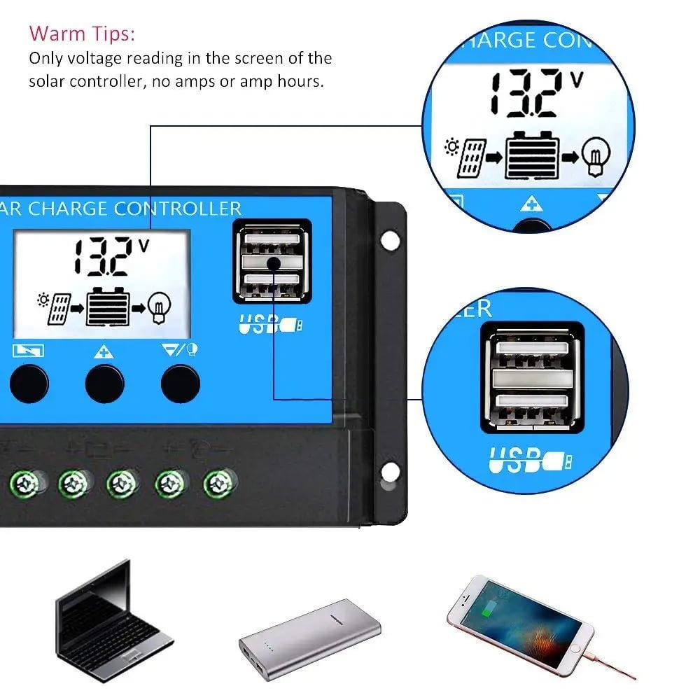 100A Solar Panel Charge Controller USB