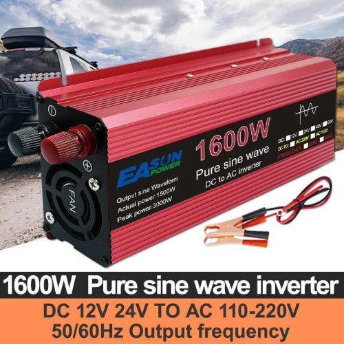 1600W Pure Sine Wave Inverter | DC 12V / 24V To AC 110V – 120V / 220V – 230V 50Hz / 60Hz
