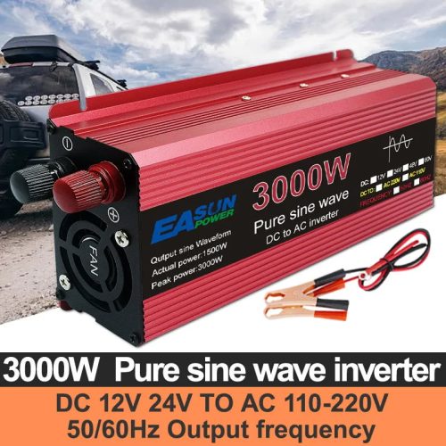 3000W Pure Sine Wave Inverter | DC 12V / 24V To AC 110V – 120V / 220V – 230V 50Hz / 60Hz