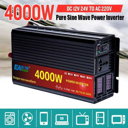 4000W Pure Sine Wave Inverter | DC 12V / 24V To AC 220V – 230V 50Hz